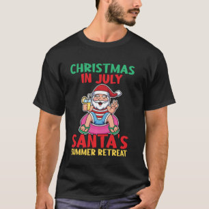 Hawaii Christmas In July Santa's Summer Retreat Fu T-Shirt