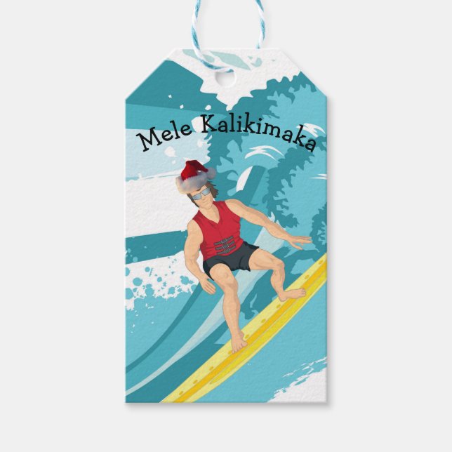 Hawaii Christmas Mele Kalikimaka Gift Tags (Front)