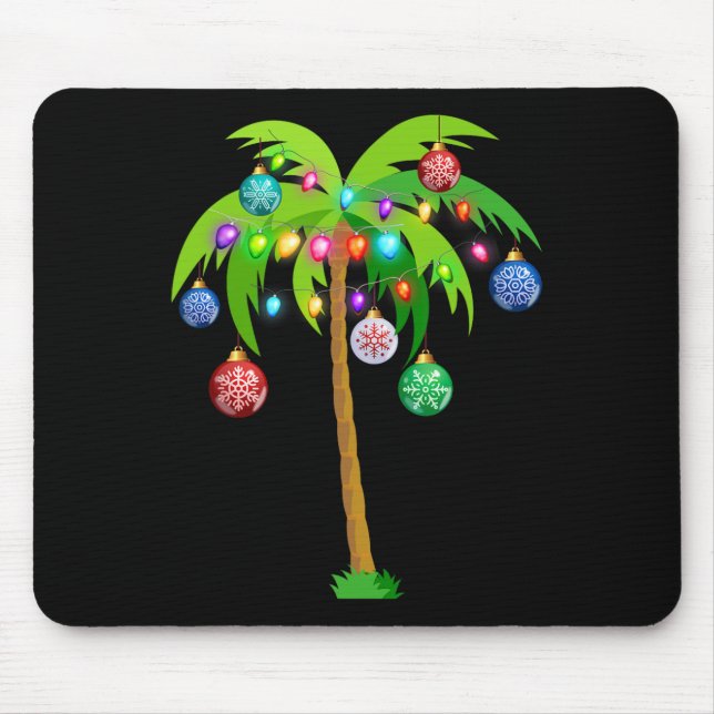 Hawaii Christmas Palm Tree Tropical Xmas Coconut L Mouse Mat (Front)