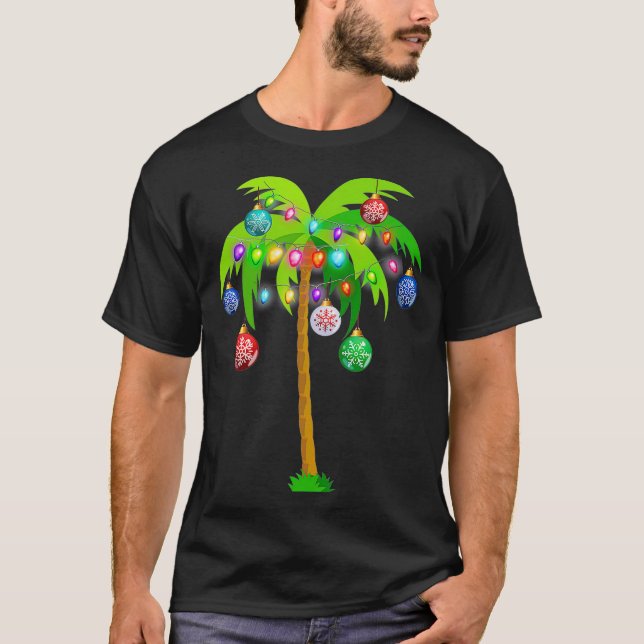 Hawaii Christmas Palm Tree Tropical Xmas Coconut L T-Shirt (Front)