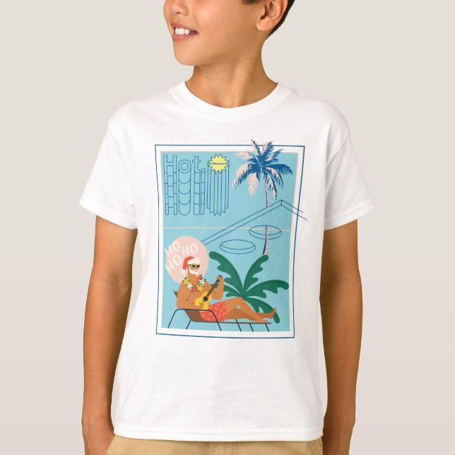 Hawaii Christmas Santa Travel Tropical Beach T-Shirt (Front)