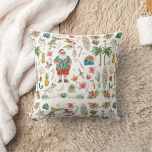 Hawaii Christmas themed with Santa Claus Cushion