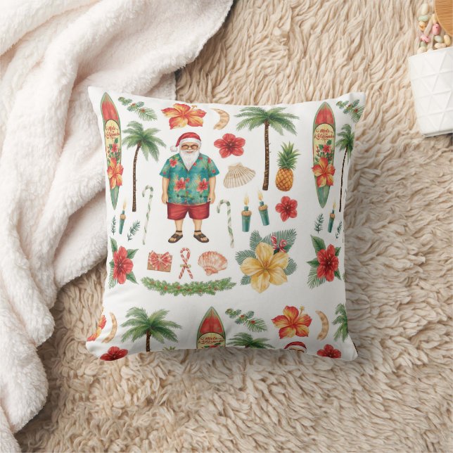 Hawaii Christmas themed with Santa Claus Cushion (Blanket)