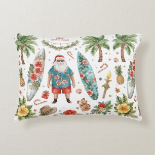 Hawaii Christmas themed with Santa Claus Decorative Cushion