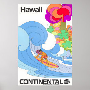 Hawaii - Continental - Vintage Travel Poster