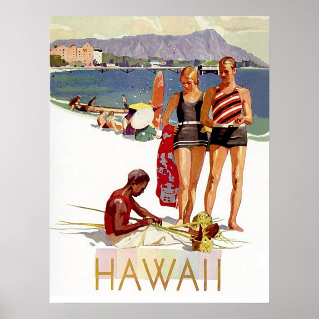 Hawaii, couple on vacation on the coast poster (Front)