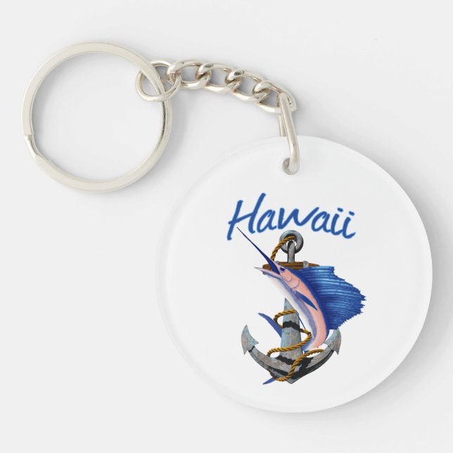 Hawaii Deep Sea Fishing Key Ring (Front)