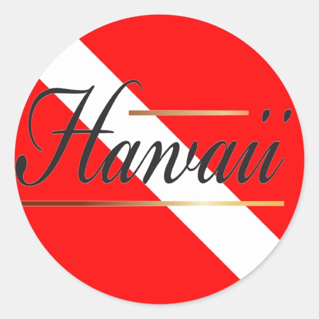 Hawaii Dive Flag Classic Round Sticker (Front)