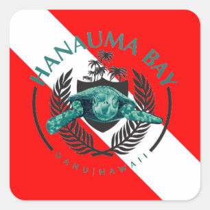 Hawaii Dive Flag Square Sticker