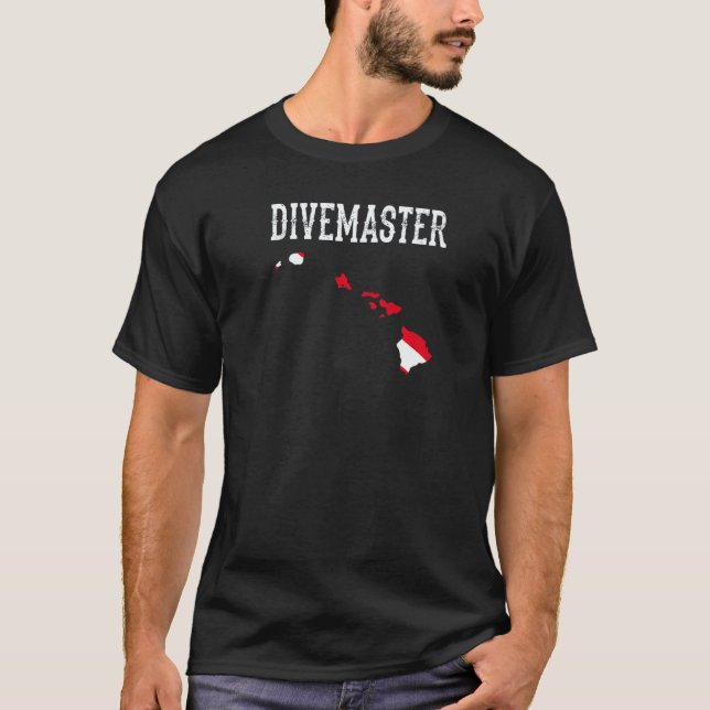 Hawaii Divemaster Scuba Diving Instructor Dive Fla T-Shirt (Front)