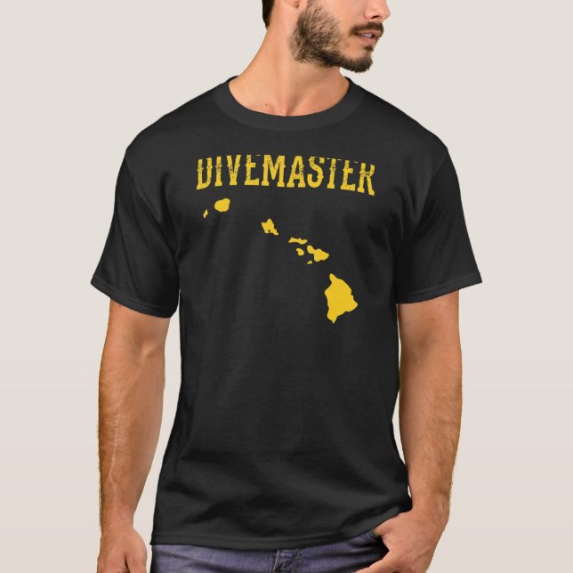 Hawaii Divemaster Scuba Diving Instructor Dive Fla T-Shirt (Front)