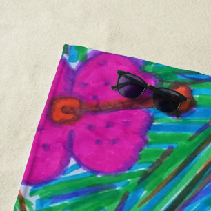 Hawaii Dreams Hibiscus Print Beach Towel