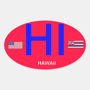 Hawaii* Euro-style Oval Bumper Sticker