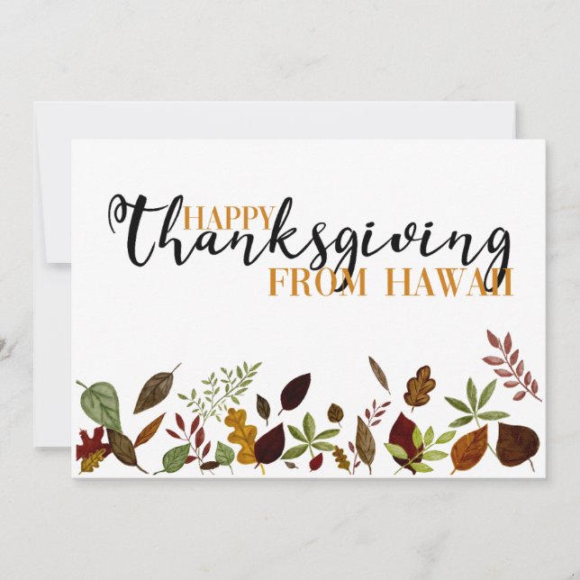 Hawaii Fall Foliage Thanksgiving Card (Front)