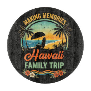 Hawaii Family Trip Beach Sunset Paragliding Scene Cutting Board