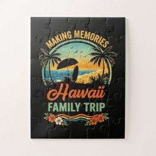 Hawaii Family Trip Beach Sunset Paragliding Scene Jigsaw Puzzle