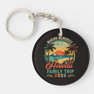 Hawaii Family Trip Tropical Sunset 2026 Key Ring