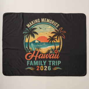 Hawaii Family Trip Tropical Sunset 2026 Sherpa Blanket