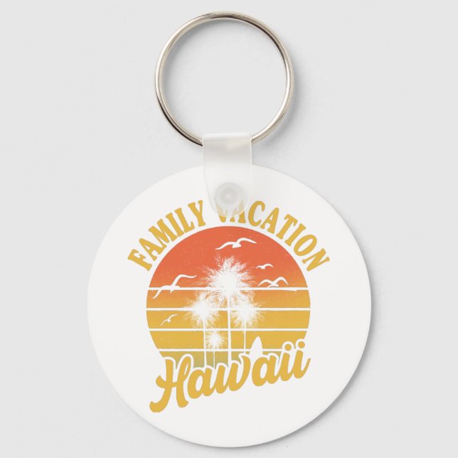 Hawaii Family Vacation 2022 Souvenir Gift Key Ring (Front)
