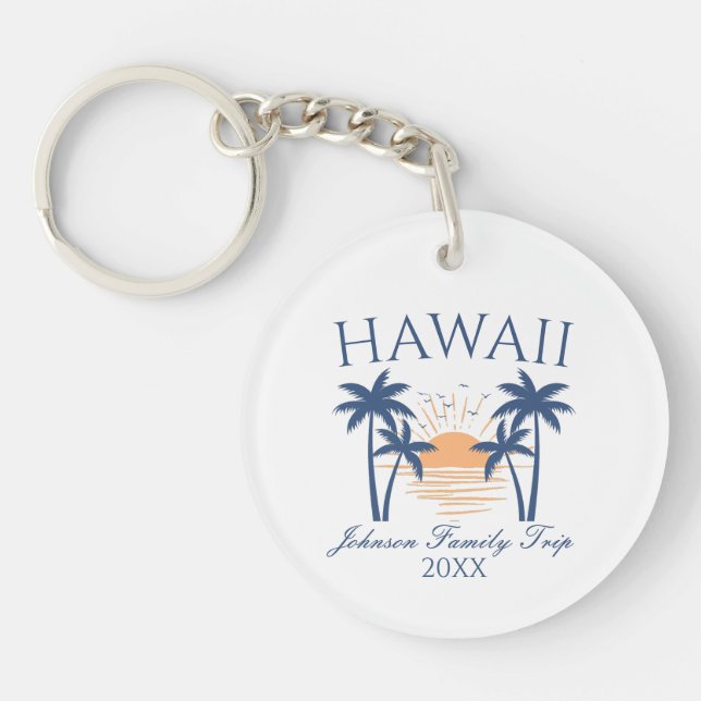 Hawaii Family Vacation Photo Key Ring (Front)