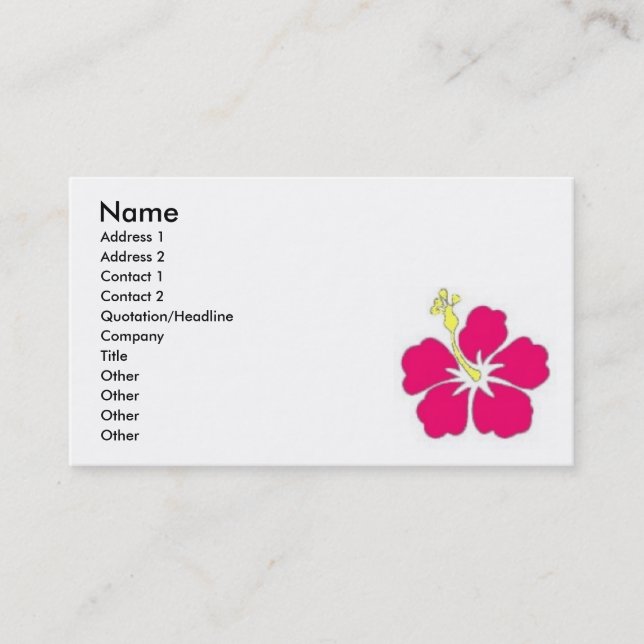 Hawaii Feelings Business Card (Front)