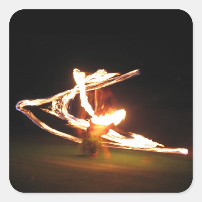 Hawaii Fire Dance Square Sticker (Front)