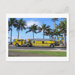 Hawaii Fire Truck Postcard