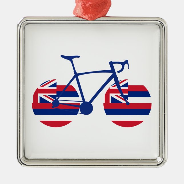 Hawaii Flag Cycling Metal Tree Decoration (Front)