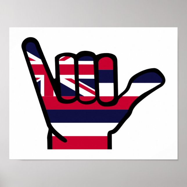 Hawaii flag hand poster (Front)
