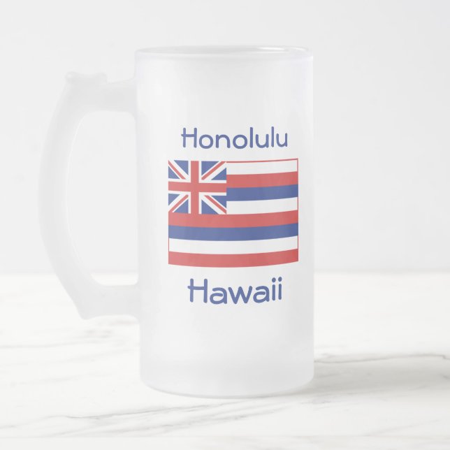 Hawaii Flag Map City Mug (Left)
