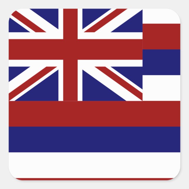 Hawaii flag square sticker (Front)