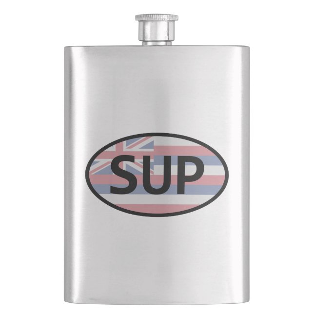 Hawaii Flag Standup Paddling Hip Flask (Front)