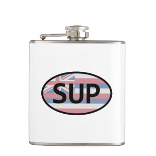 Hawaii Flag Standup Paddling Hip Flask