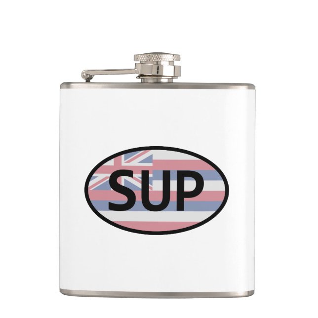 Hawaii Flag Standup Paddling Hip Flask (Front)