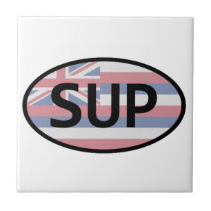 Hawaii Flag Standup Paddling Tile