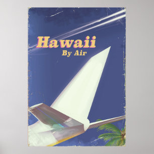 Hawaii Flight vintage vacation print
