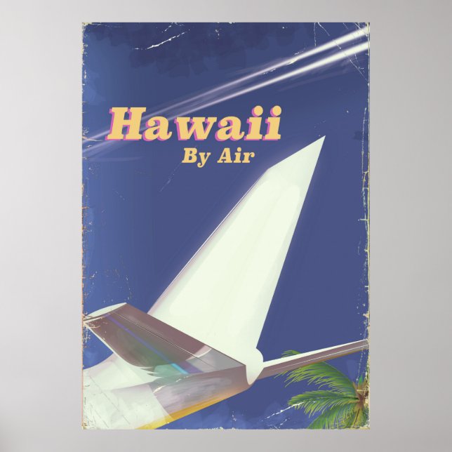Hawaii Flight vintage vacation print (Front)