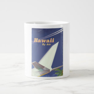 Hawaii Flight vintage vacation print Large Coffee Mug