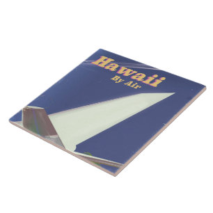 Hawaii Flight vintage vacation print Tile