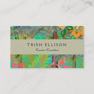 Hawaii Flower Hula Vintage Floral Graphic Business Card