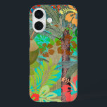 Hawaii Flower Hula Vintage Floral Graphic iPhone 16 Case<br><div class="desc">Hawaii Colourful Hula Collage - This image is a graphic art design of Hawaiian flowers and palm trees. The botanical collage is all about the colour of the tropical island.</div>