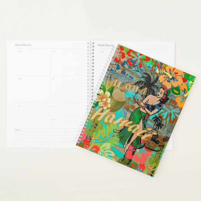 Hawaii Flower Hula Vintage Floral Graphic Planner (Display)