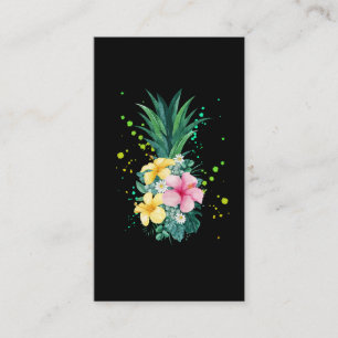 Hawaii Flower Pineapple Art Vacation Business Card