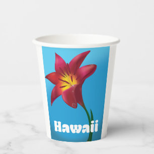 Hawaii Flower Travel print Paper Cups