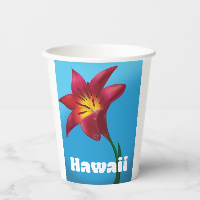 Hawaii Flower Travel print Paper Cups (Front)