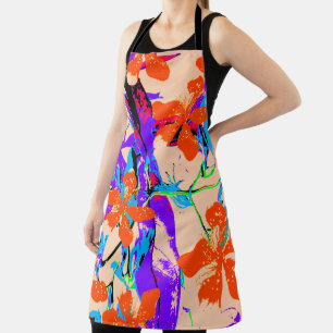 Hawaii Flowers Pink and Purple Apron