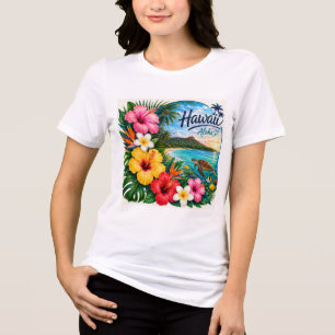 Hawaii Flowers Tri-Blend Shirt