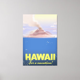 Hawaii for a vacation! vintage travel poster canvas print