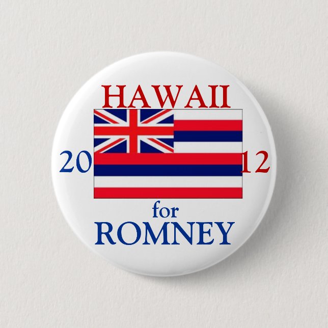Hawaii for Romney 2012 6 Cm Round Badge (Front)