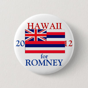 Hawaii for Romney 2012 6 Cm Round Badge